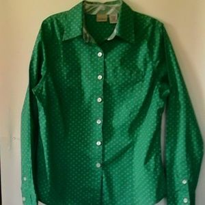 L.L.Bean Small Reg. Green Long Sleeve Stretch Top